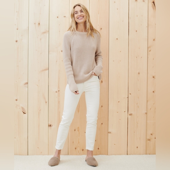 Jenni Kayne Cotton Fisherman Sweater in Oatmeal - Picture 2 of 9